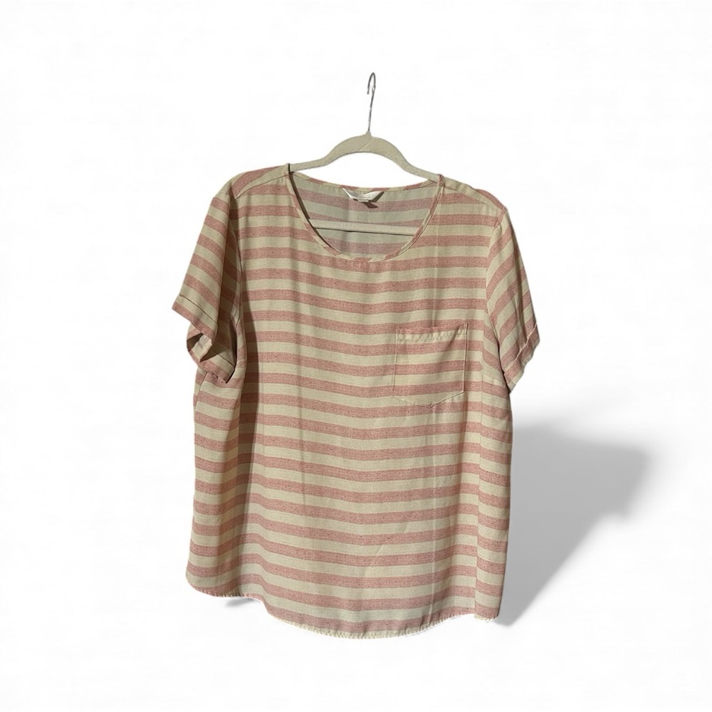 LC Lauren Conrad pink and cream striped top